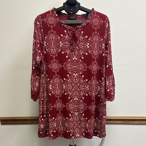 Style & Co. Burgundy Patterned Blouse